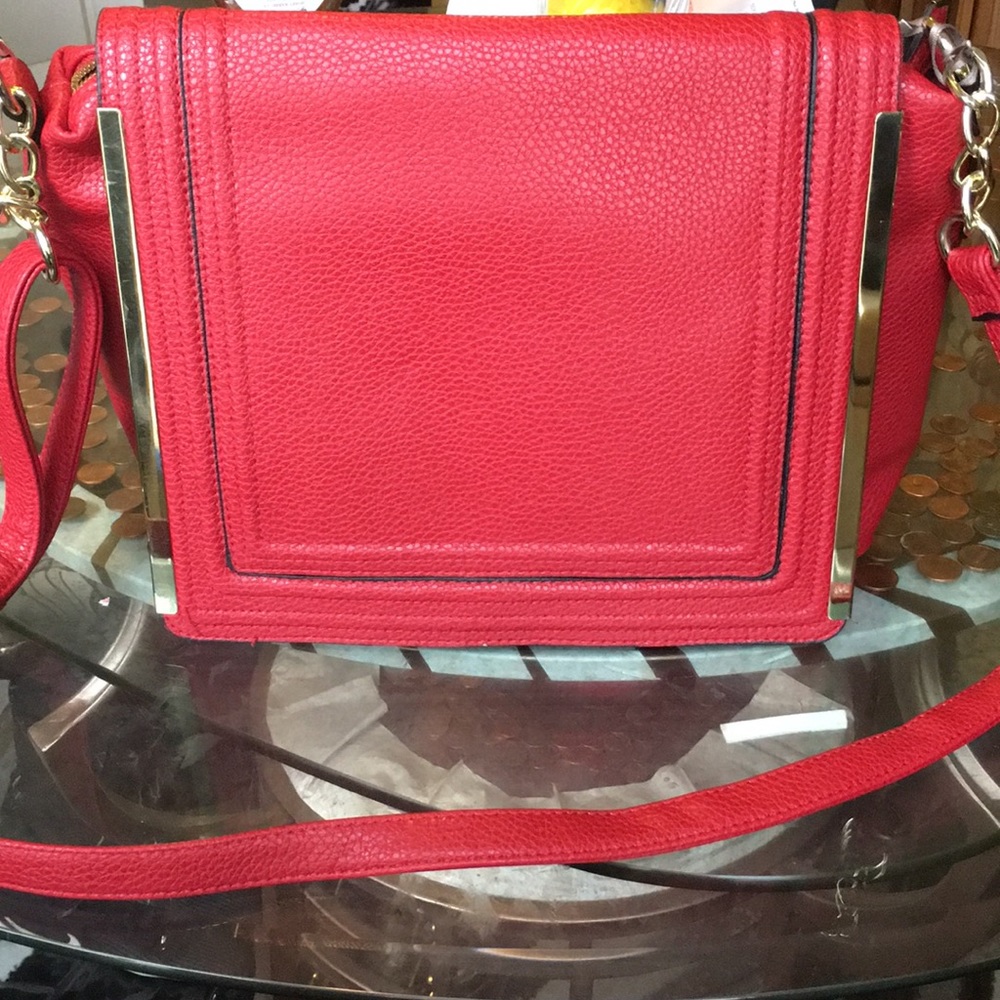 Red shoulder bag